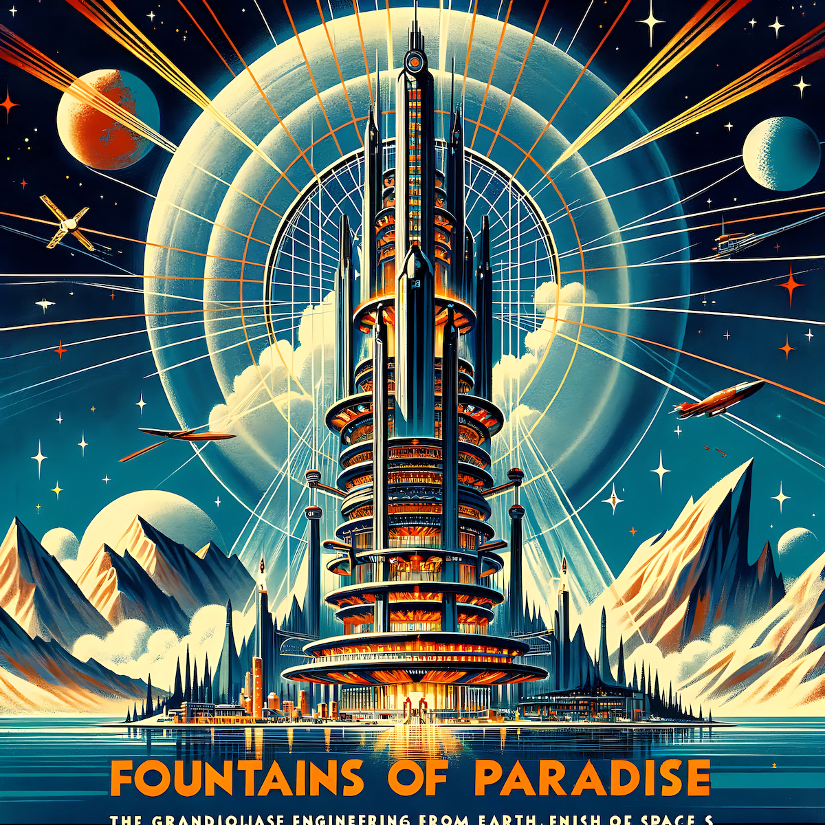 Fountains of paradise – Arthur C. Clarke – alternative book Cover – smp323