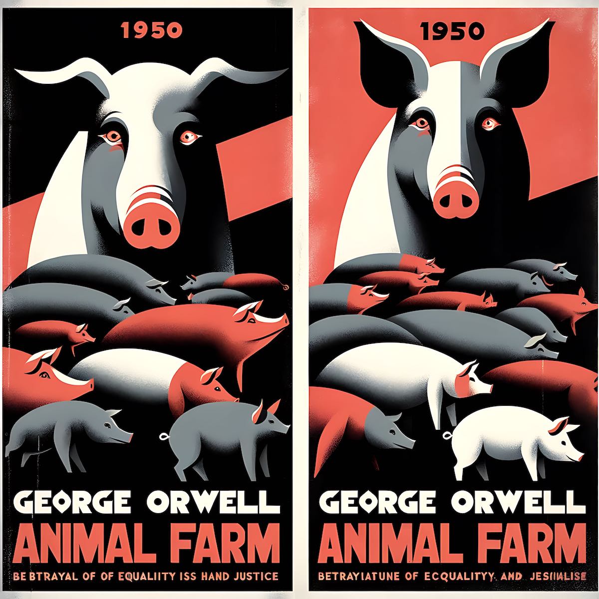 Animal Farm – orwell – Communist Propaganda Style Poster Design – smp143