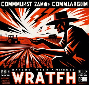 Grapes of Wrath – Steinbeck – Communist Propaganda Style Poster Design – smp86